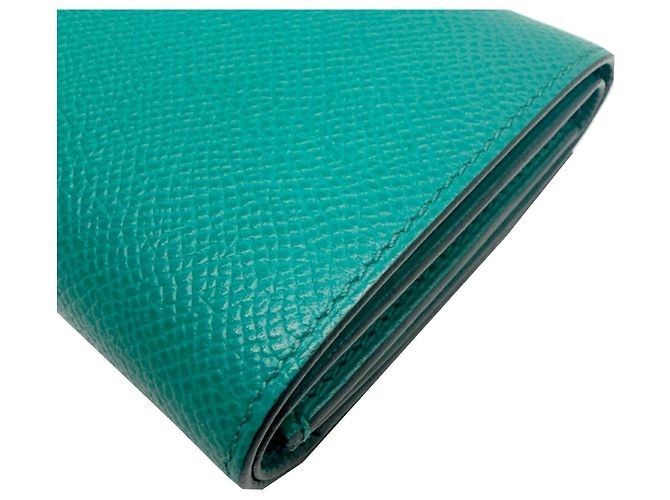 Hermès Hermes Bearn Tri-Fold Geldbörse aus grünem Epsom-Leder - Ansicht 5