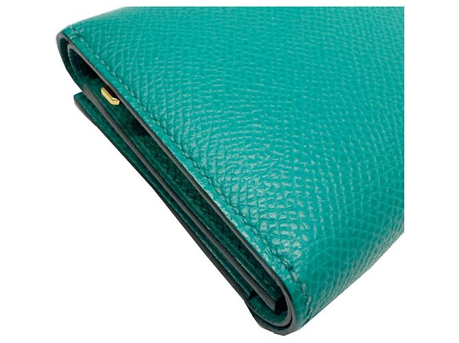 Hermès Hermes Bearn Tri-Fold Geldbörse aus grünem Epsom-Leder - Ansicht 6