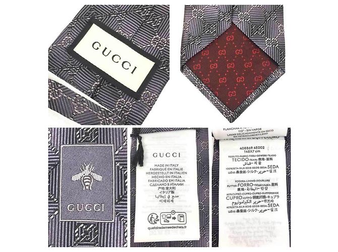Cravatta di seta viola Gucci Porpora - vista 3