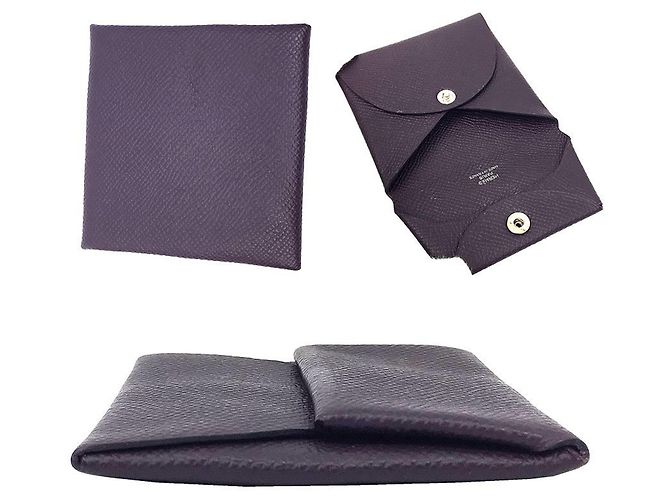 Hermès Portamonete Hermes Bastia in viola uva Bordò Porpora - vista 2
