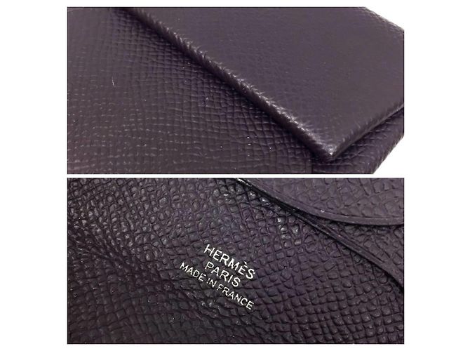 Hermès Portamonete Hermes Bastia in viola uva Bordò Porpora - vista 3