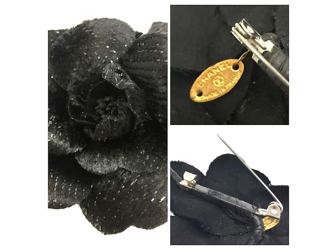 Spilla Corsage in Pelle Nera Chanel Nero - vista 3