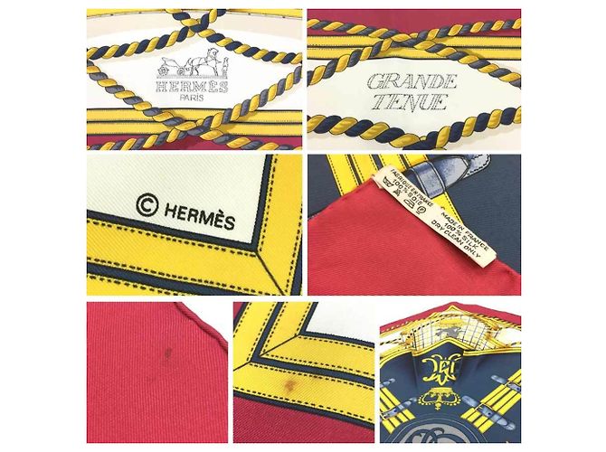 Sciarpa in seta Hermès in bordeaux e avorio Crudo Bordò - vista 3