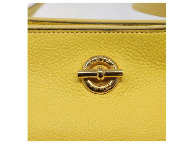 Céline Borsa a Spalla CELINE in Pelle Oro Giallo Auth BD1655 D'oro - vista 17