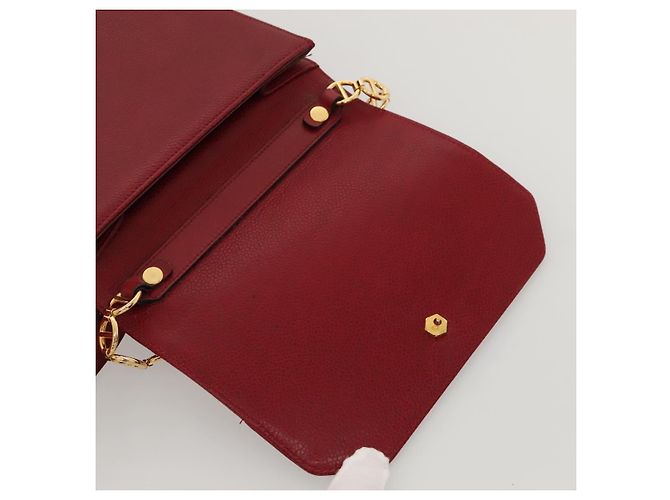 Borsa a Spalla Christian Dior in Pelle Oro Rossa Auth KD333 Rosso D'oro - vista 9