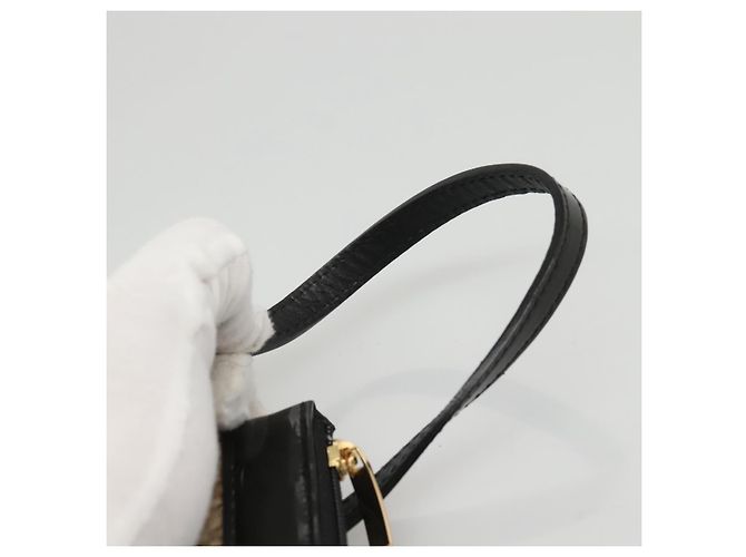 Borsa Tote Burberry Nova Check in lana beige nero oro Auth BD1763 D'oro - vista 25