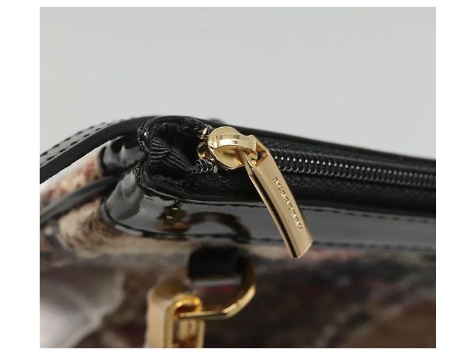Borsa Tote Burberry Nova Check in lana beige nero oro Auth BD1763 D'oro - vista 29