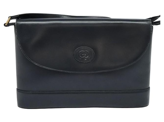 Sac à épaule GUCCI en cuir bleu marine doré Auth ep8557 - vue 13