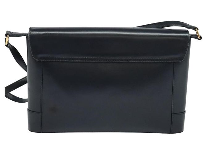 Sac à épaule GUCCI en cuir bleu marine doré Auth ep8557 - vue 2
