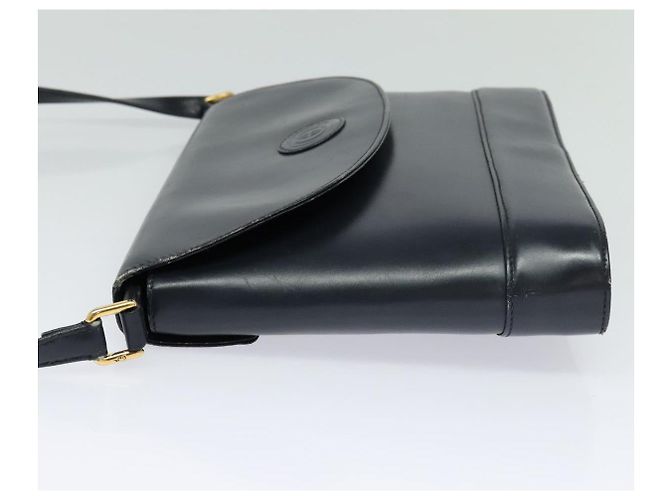 Sac à épaule GUCCI en cuir bleu marine doré Auth ep8557 - vue 3