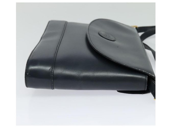 Sac à épaule GUCCI en cuir bleu marine doré Auth ep8557 - vue 4