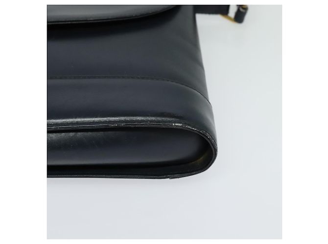Sac à épaule GUCCI en cuir bleu marine doré Auth ep8557 - vue 8