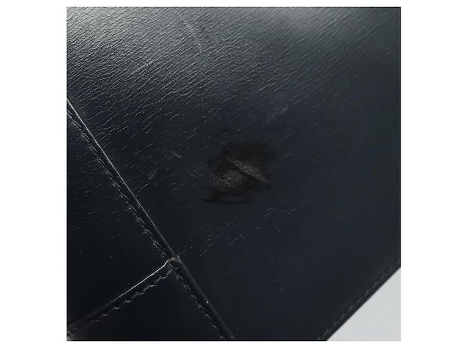 Sac à épaule GUCCI en cuir bleu marine doré Auth ep8557 - vue 9
