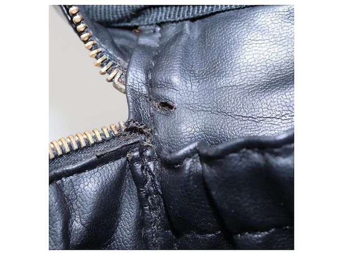 CHANEL Vanity Pouch Smalto Nero Oro CC Auth MX237 D'oro - vista 10