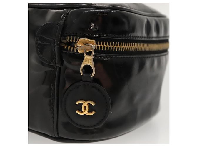 CHANEL Vanity Pouch Smalto Nero Oro CC Auth MX237 D'oro - vista 19