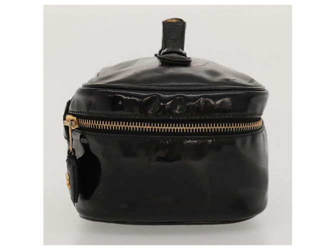 CHANEL Vanity Pouch Smalto Nero Oro CC Auth MX237 D'oro - vista 3