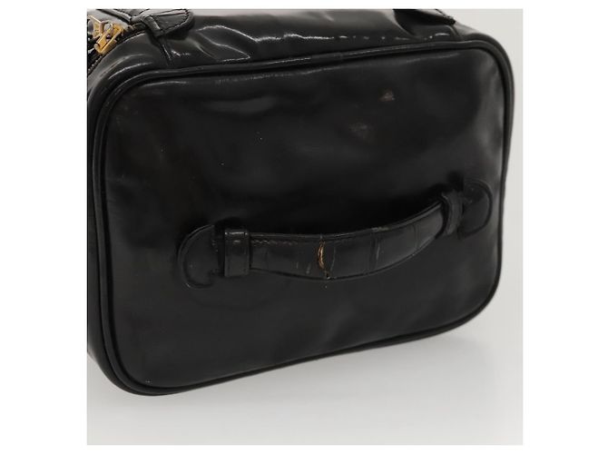 CHANEL Vanity Pouch Smalto Nero Oro CC Auth MX237 D'oro - vista 7