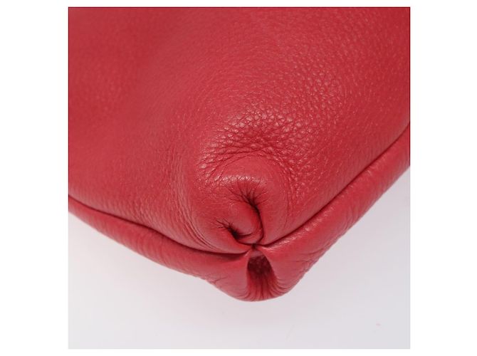 Bolso de Hombro Gancini de Cuero Rosa Plata Salvatore Ferragamo Auth MX210 - vista 14