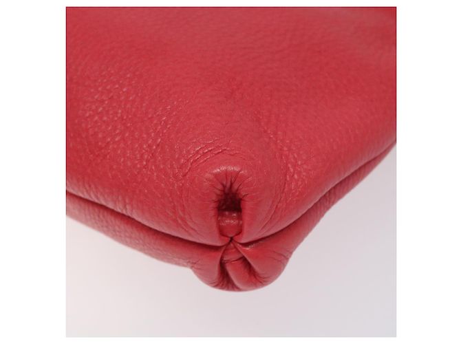 Bolso de Hombro Gancini de Cuero Rosa Plata Salvatore Ferragamo Auth MX210 - vista 15