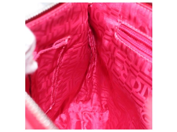 Bolso de Hombro Gancini de Cuero Rosa Plata Salvatore Ferragamo Auth MX210 - vista 20