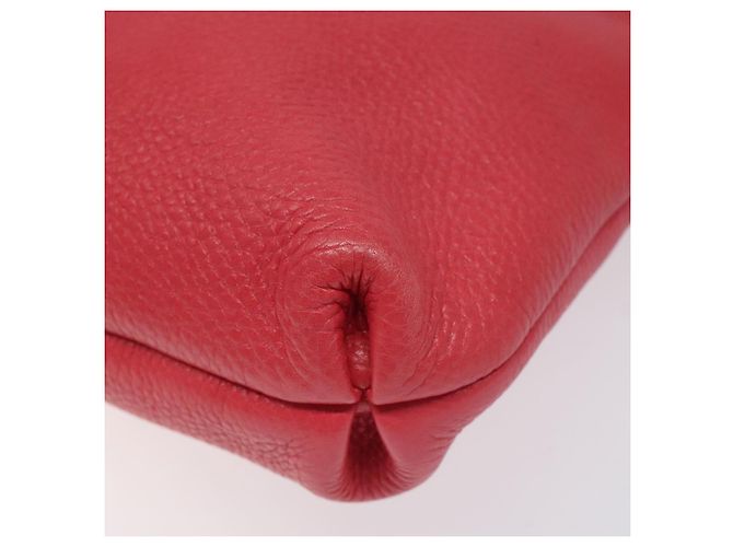 Bolso de Hombro Gancini de Cuero Rosa Plata Salvatore Ferragamo Auth MX210 - vista 9