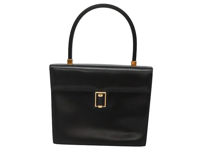 Borsa a mano GUCCI in pelle nera e oro 000 46 0096 Auth ep8407 Nero D'oro - vista 13