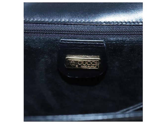 Borsa a mano GUCCI in pelle nera e oro 000 46 0096 Auth ep8407 Nero D'oro - vista 18