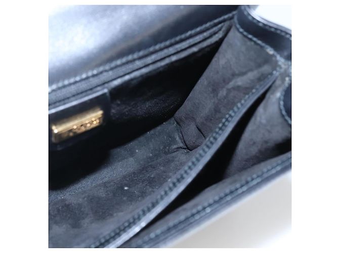 Borsa a mano GUCCI in pelle nera e oro 000 46 0096 Auth ep8407 Nero D'oro - vista 19