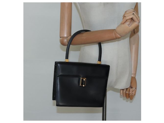 Borsa a mano GUCCI in pelle nera e oro 000 46 0096 Auth ep8407 Nero D'oro - vista 23