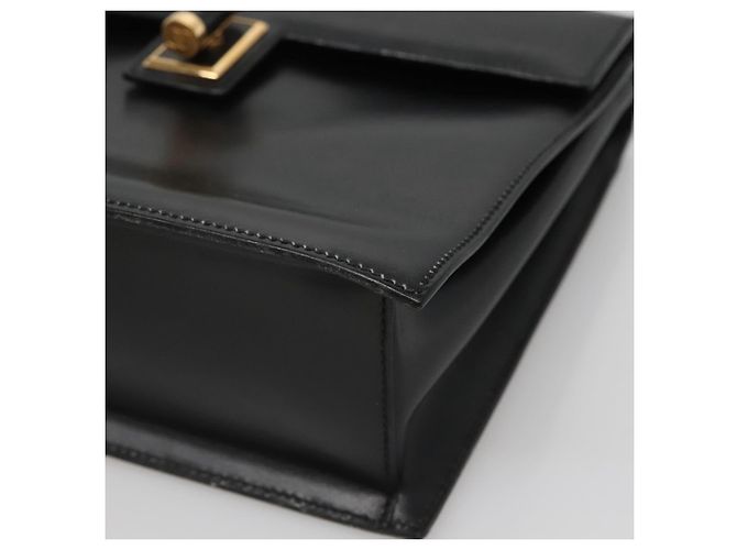 Borsa a mano GUCCI in pelle nera e oro 000 46 0096 Auth ep8407 Nero D'oro - vista 8