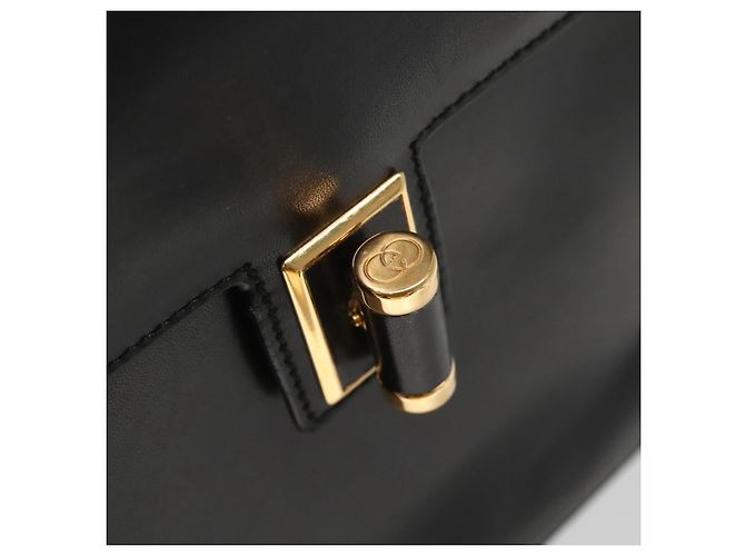 Borsa a mano GUCCI in pelle nera e oro 000 46 0096 Auth ep8407 Nero D'oro - vista 9