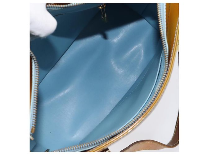 LOUIS VUITTON Monogram Vernis Borsa a Mano Houston Blu Baby M91005 LV Auth KD353 Blu chiaro - vista 11