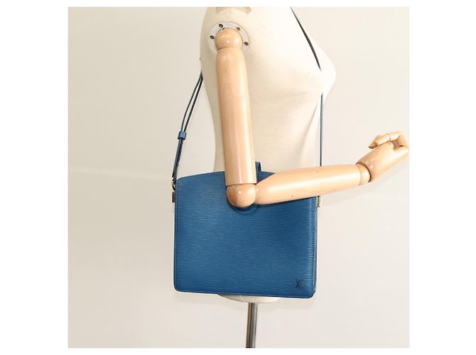 LOUIS VUITTON Borsa a Spalla Capuchin Epi Blu M52345 LV Auth MX130 - vista 24