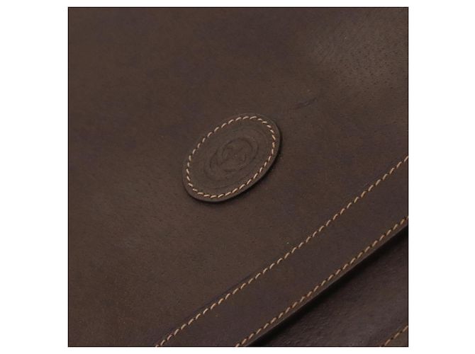 Bolsa de negócios em couro GUCCI 2 vias marrom Auth ep8518 - vista 17