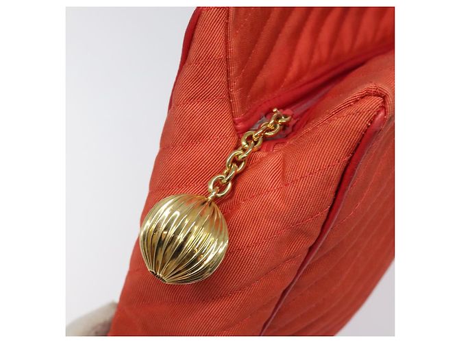 BALLY Borsa a Spalla in Nylon Arancione Oro Auth 116042 D'oro - vista 10