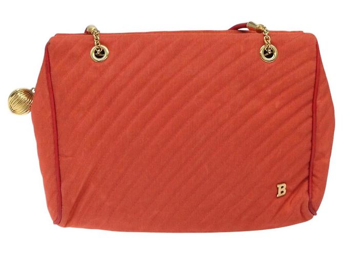 BALLY Borsa a Spalla in Nylon Arancione Oro Auth 116042 D'oro - vista 13