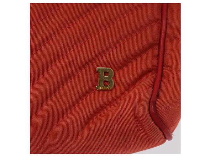 BALLY Borsa a Spalla in Nylon Arancione Oro Auth 116042 D'oro - vista 17