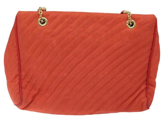 BALLY Borsa a Spalla in Nylon Arancione Oro Auth 116042 D'oro - vista 2
