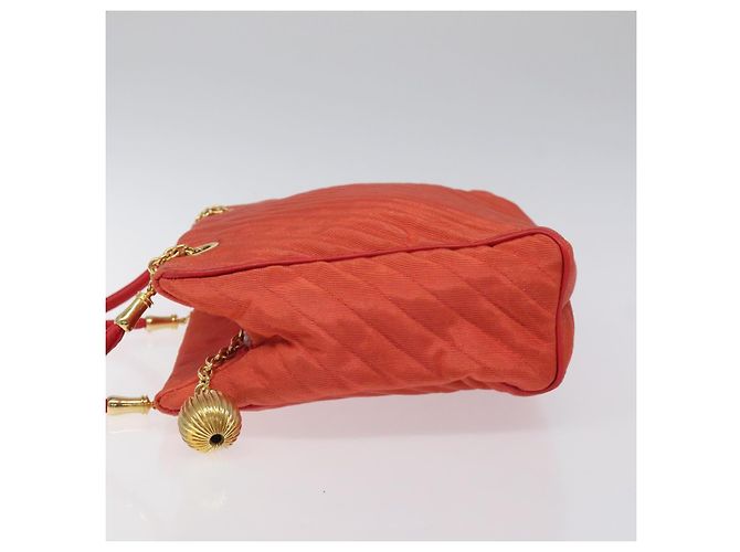 BALLY Borsa a Spalla in Nylon Arancione Oro Auth 116042 D'oro - vista 4