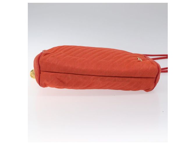 BALLY Borsa a Spalla in Nylon Arancione Oro Auth 116042 D'oro - vista 5