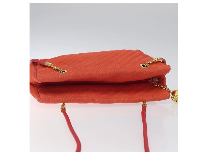 BALLY Borsa a Spalla in Nylon Arancione Oro Auth 116042 D'oro - vista 6