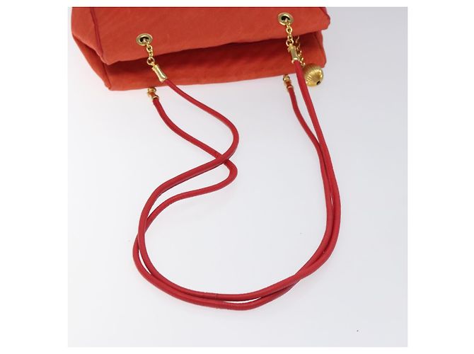 BALLY Borsa a Spalla in Nylon Arancione Oro Auth 116042 D'oro - vista 7