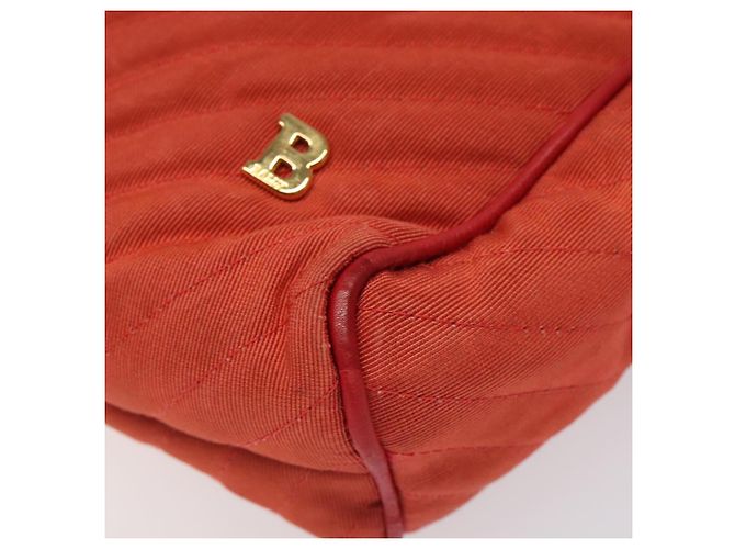 BALLY Borsa a Spalla in Nylon Arancione Oro Auth 116042 D'oro - vista 9