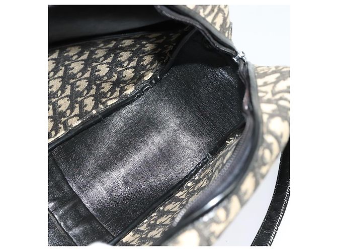 Borsa a spalla in tela Trotter Christian Dior nera Auth BD1782 Nero - vista 16