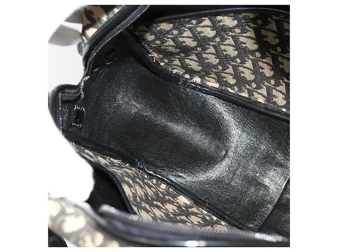 Borsa a spalla in tela Trotter Christian Dior nera Auth BD1782 Nero - vista 17