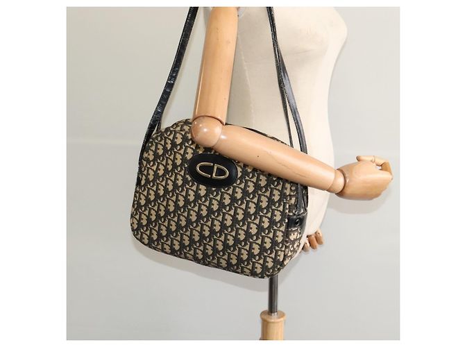 Borsa a spalla in tela Trotter Christian Dior nera Auth BD1782 Nero - vista 19