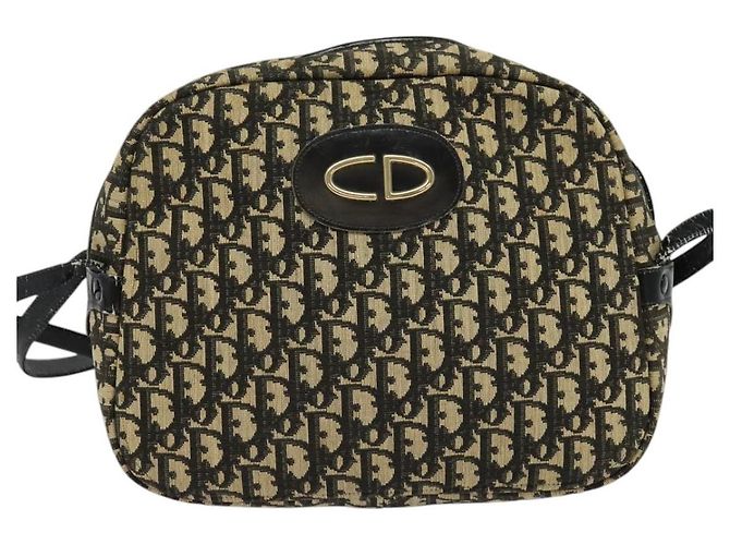 Borsa a spalla in tela Trotter Christian Dior nera Auth BD1782 Nero - vista 2