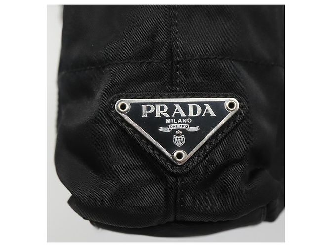 PRADA Borsa a mano in nylon plastico Auth ep8556 Nero - vista 17