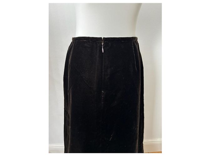 Gonna lunga vintage Givenchy in velluto nero - vista 3