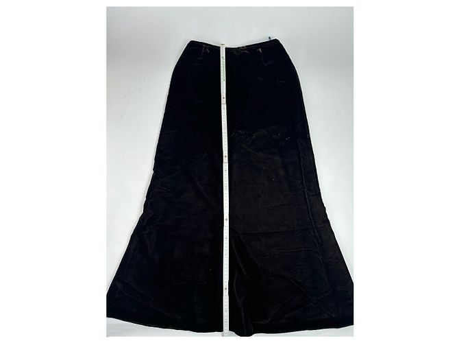 Gonna lunga vintage Givenchy in velluto nero - vista 7